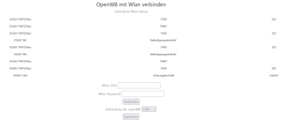 openWB mit WLAN verbinden