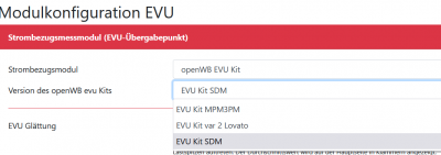 EVU Kit Konfiguration
